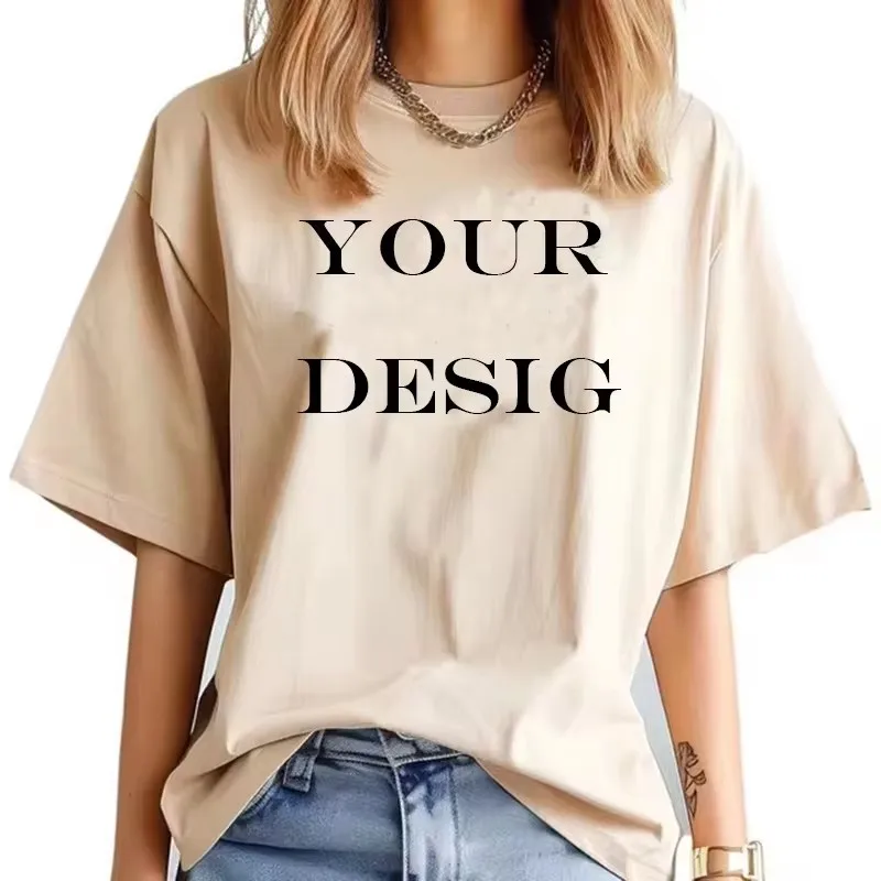Customized Your Own Design T Shirt Women Custom Your Print Photo Logo T-shirt DIY Graphic Tshirt Female Customized Text Tops