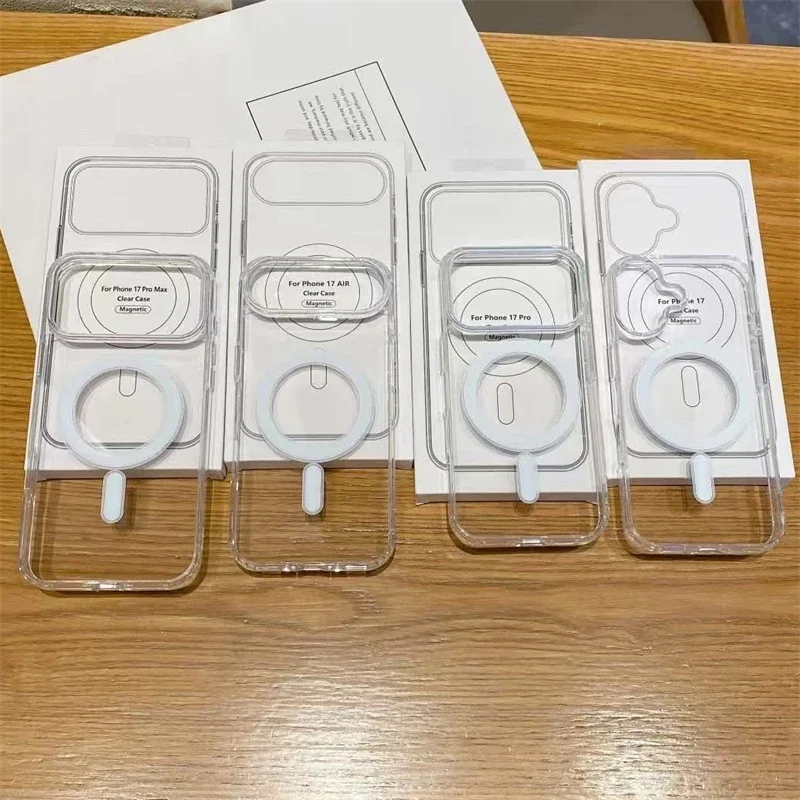 Cxd per Magsafe Custodia magnetica per telefono per Iphone 17 17Air 11 12 13 14 15 16 Pro Max XR X XS 7 8 Plus Cover posteriore rigida trasparente