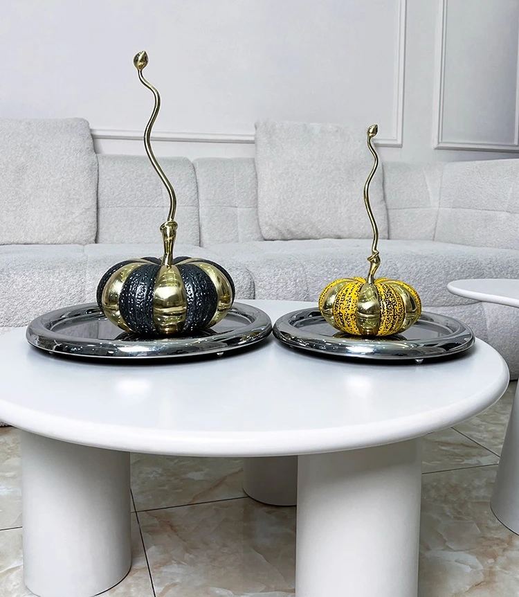 Modern minimalist pumpkin copper handicraft ornament high-level sense abstract