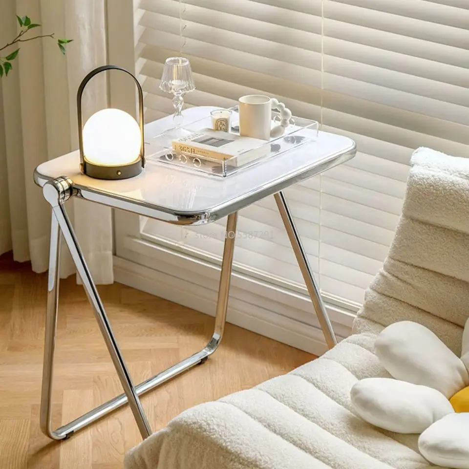 Folding Table Transparent Table and Chair Combination Modern Minimalist Office Study Book Table Nordic Small Coffee Table Desk