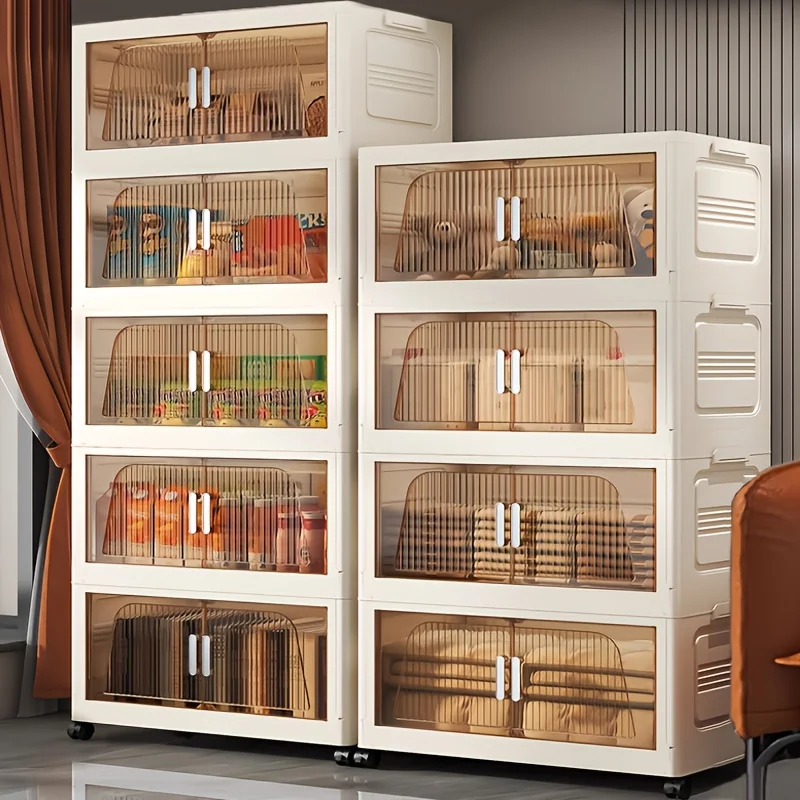 

Многоярусные (3/4/5-уровневые) складные пластиковые шкафы для хранения с крышками, вместительные складные органайзеры для гардероба и ящиков