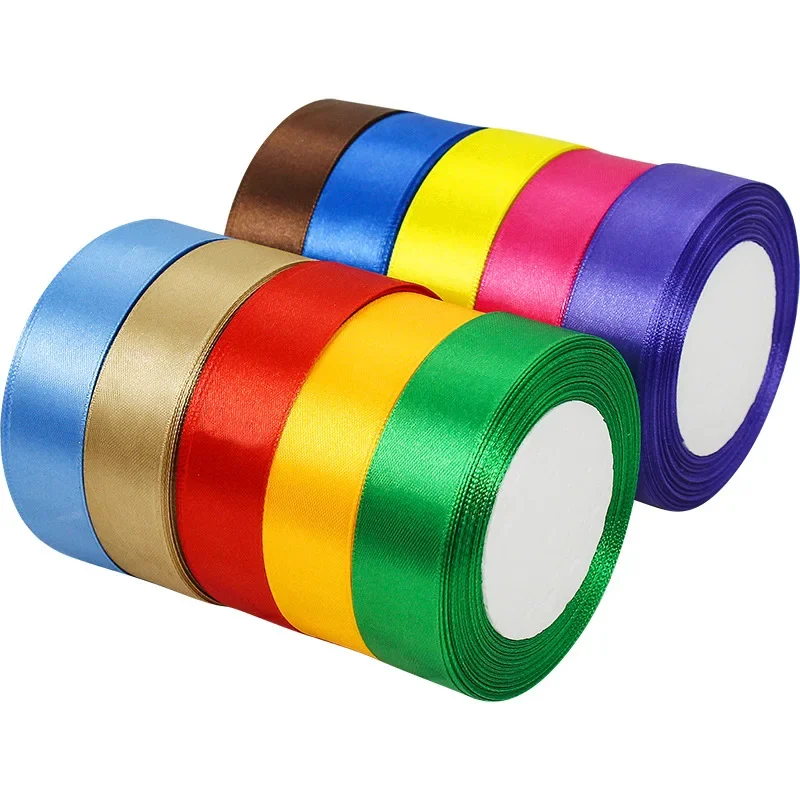 25yards/roll Gift Decoration stain ribbion Craft Wrapping Supplies Riband Handmade DIY ruban cake satin ribbons fabric 6mm-50mm