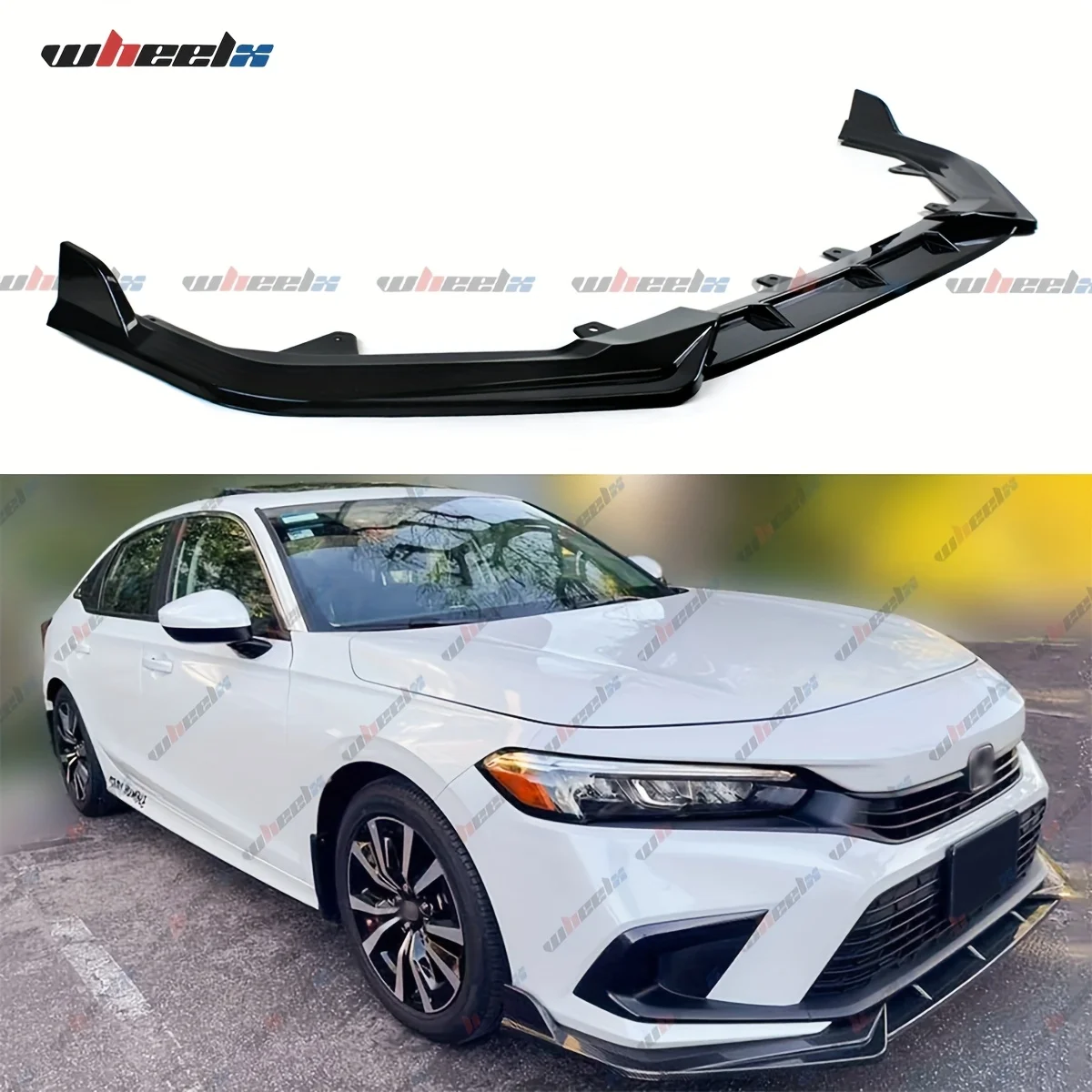 

Губа переднего бампера подходит для Honda Civic 2022 2023 2024 EX EX-L LX Si, JDM Air Dam, нижний разделитель подбородка, хэтчбек, седан, защита