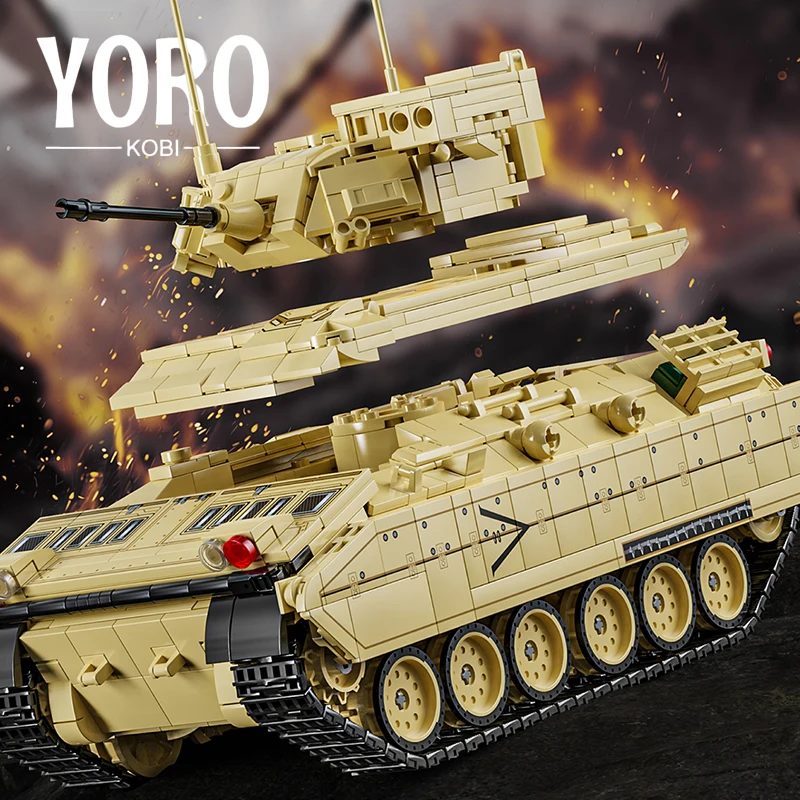 Army Stryker Armored Car MOC Building Blocks Military Main Battle Tank Bricks Model WW2 Panther 3D Toys Adult Children Gifts NEW