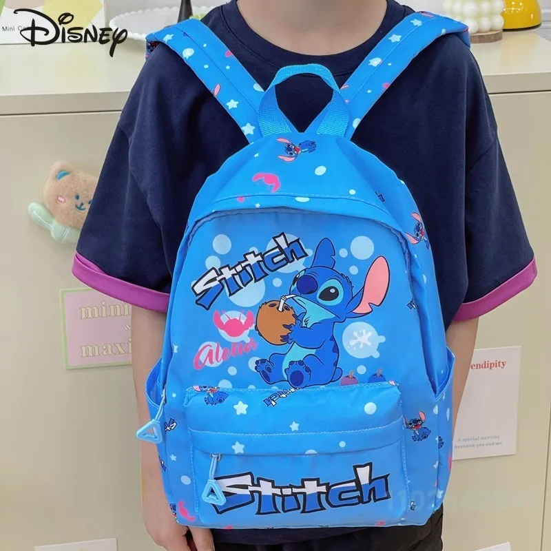 Stitch 2025 New Children's Backpack Fashion High Quality Nylon Girls' Backpack Cartoon Versatile Multi Functional Boys' Backpack