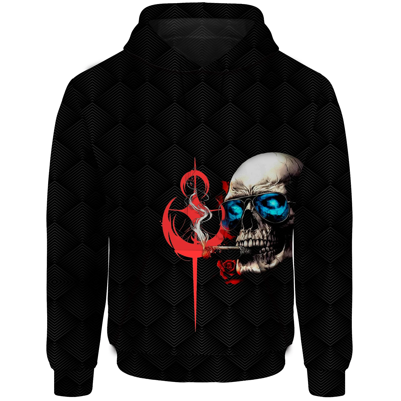 2024 New Halloween Fall Winter Comfortable Sweatshirt Men's Sweatshirt 3D Printed Skull Pattern Cool Fashion Athleisure Hoodie