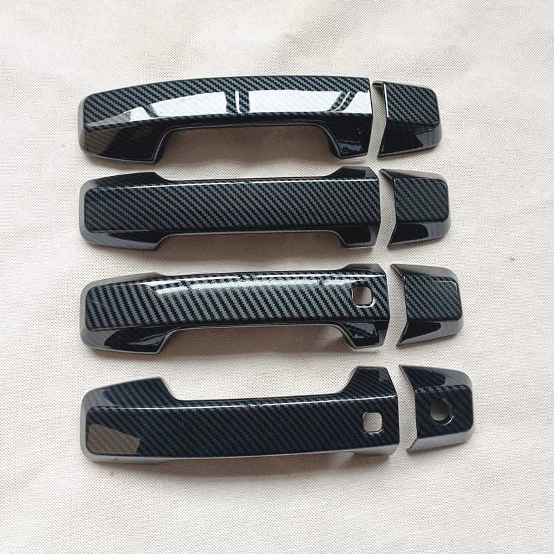 For Mitsubishi Triton L200 LC MV 6th 2023 2024 Accessories Door Handle Cover Trim Plastic Imitation Carbon Fiber