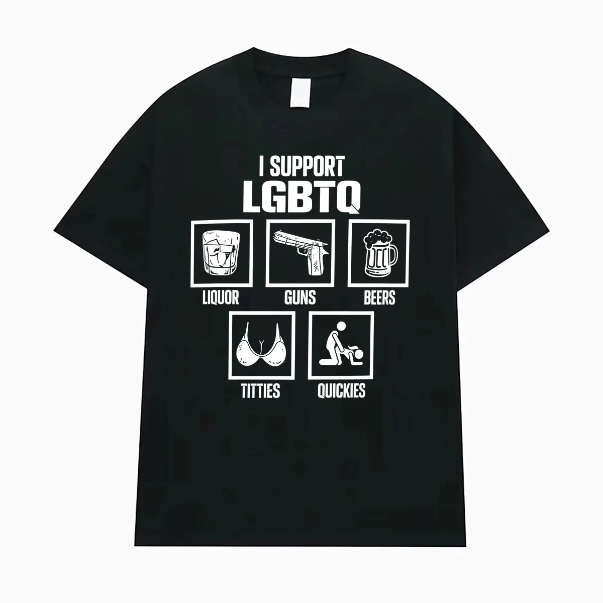 Ich unterstütze LGBTQ Lustige Meme-Grafik T-Shirts für Männer und Frauen Harajuku Y2k Gothic Oversized T-Shirt Mode Lässiges 100% Baumwoll-T-Shirt – Detail 2
