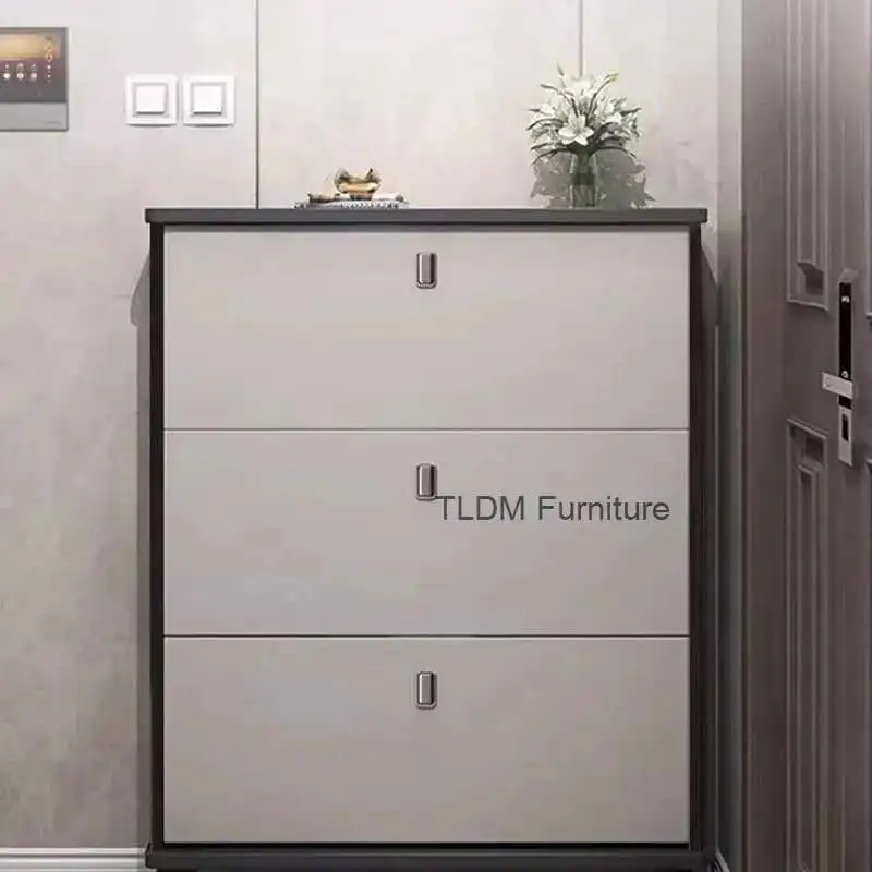 

Italian Simple Shoe Hanger Solid Wood Grey Square Modern Shoe Hanger Living Room Vintage Armoires De Salon Living Room Furniture