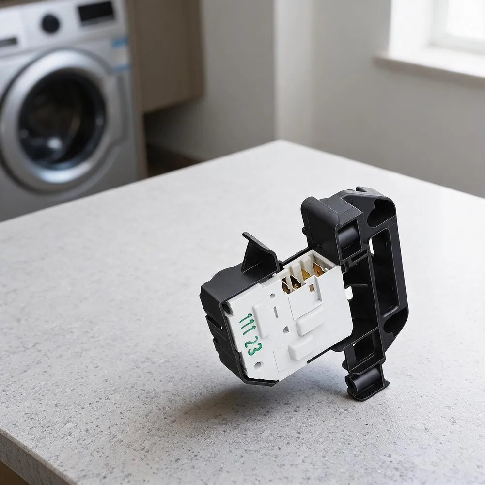 Laundry Door Switch Washer Door Latch For Daily Laundry Use Black Enhanced User Safety Direct Replacement Part