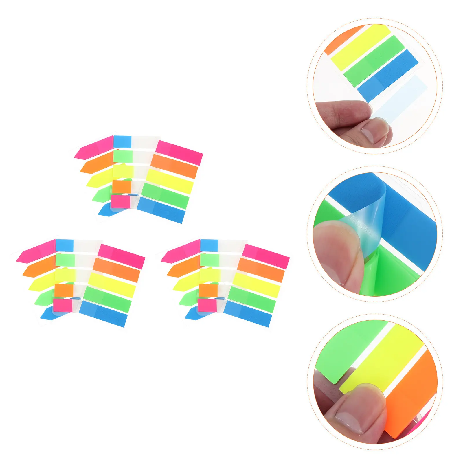 900Pcs Plastic Bright Index Stickers For Office Desk Notes High School Student Self-adhesive Labels Organizing