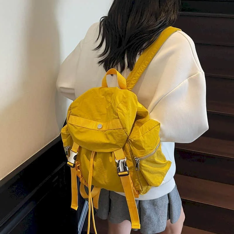 

Nylon Backpacks Portable Solid Large Capacity Minimalist Waterproof Students School Bags Versatile High-capacity Travel Bags