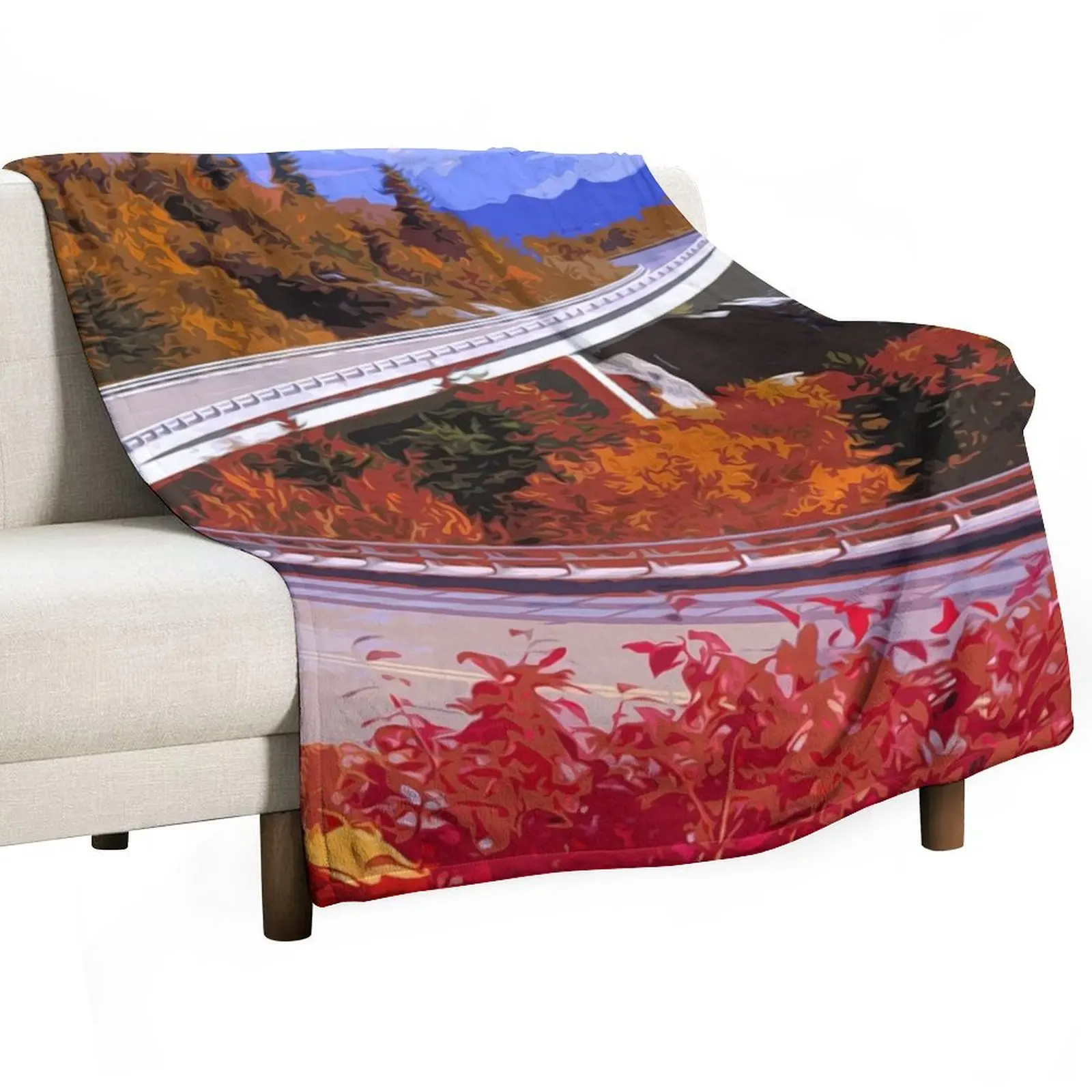 Blue Ridge Parkway in Autumn Throw Blanket For Sofa Thin wednesday Weighted Luxury St Blankets