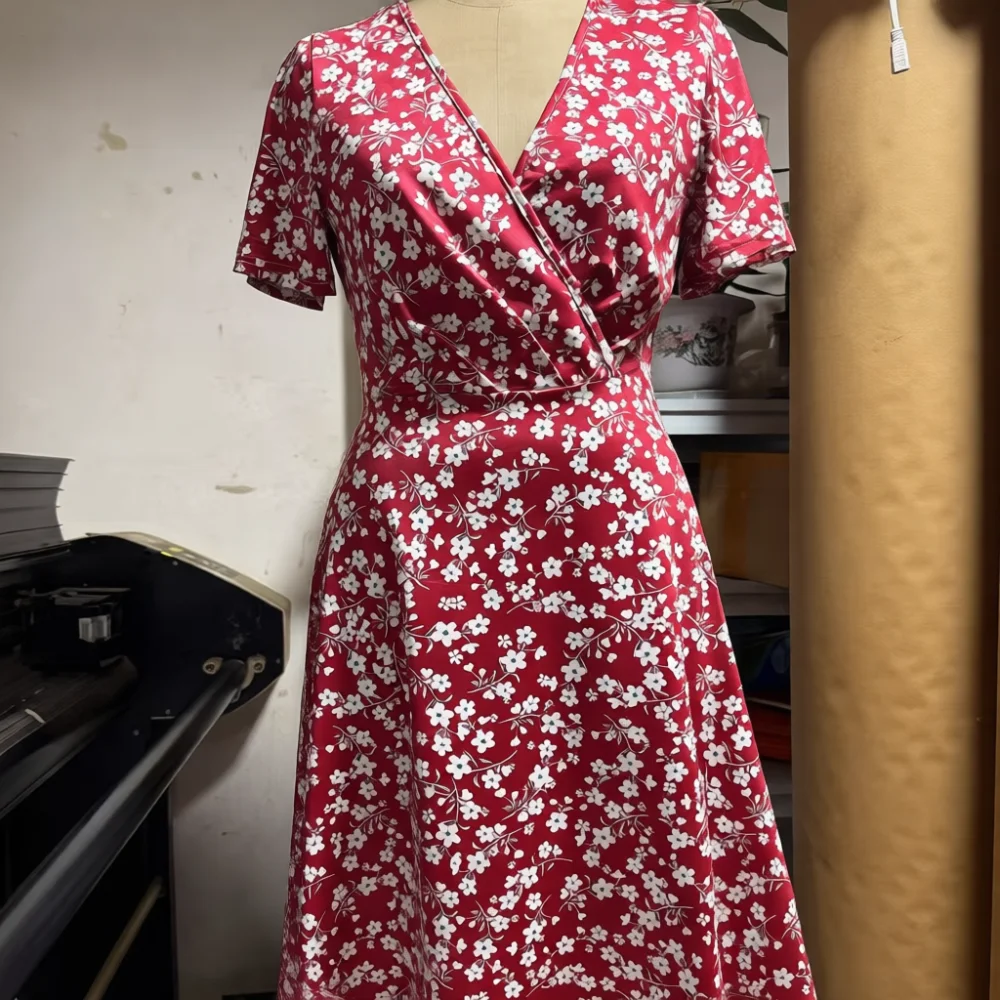 Casual Floral Print Women Dres - Sundress Midi Floral 评论和价格