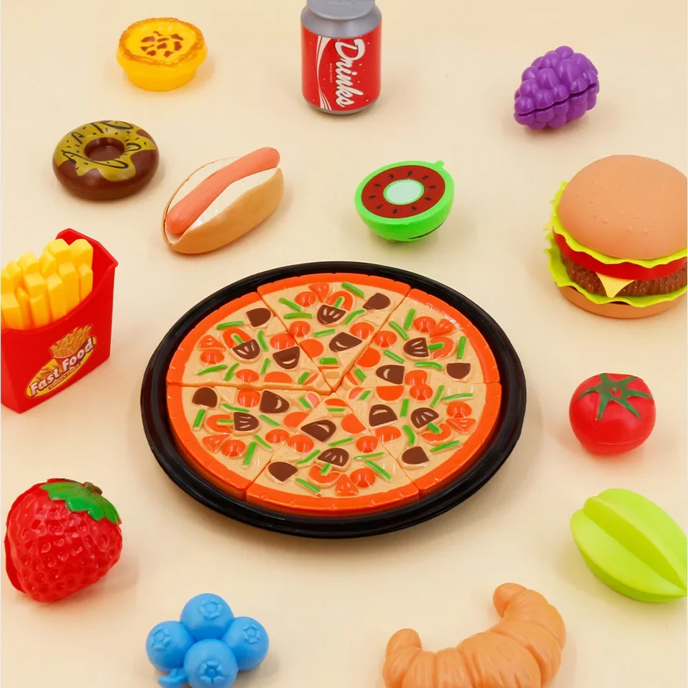 Children's Hamburger Pretend Play Cooking Toys Set, Mini Simulação, Comida, Cozinha, Meninas, Sanduíche, Batata frita, Hamburguer, Assembly Game