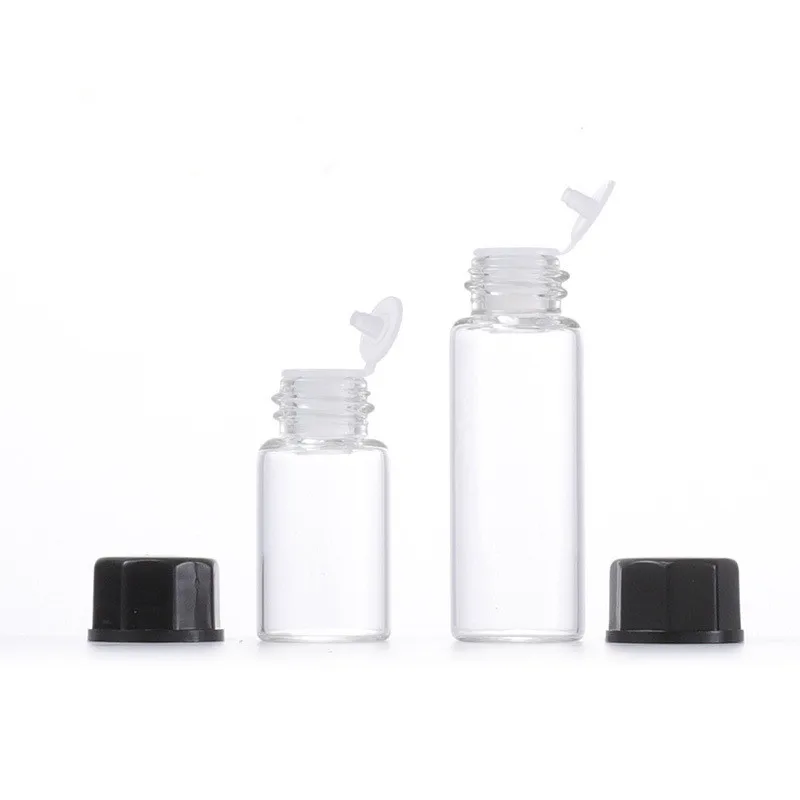 100pcs 1ml 2ml 3ml 5ml Empty Dram Transparent Glass Essential Oil Bottle Thin Glass Small Perfume Oil Vials Sample Test Bottles