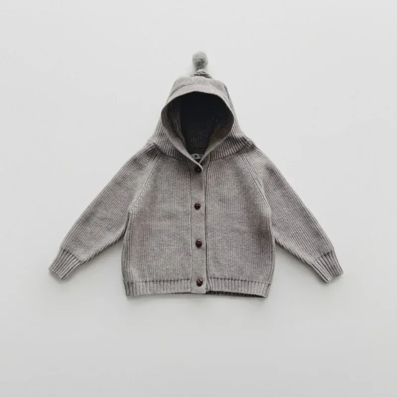 Vestiti invernali della neonata autunno inverno cardigan maglione lavorato a maglia con cappuccio per ragazzi capispalla Casual da 2 a 7 anni bambini top vestiti