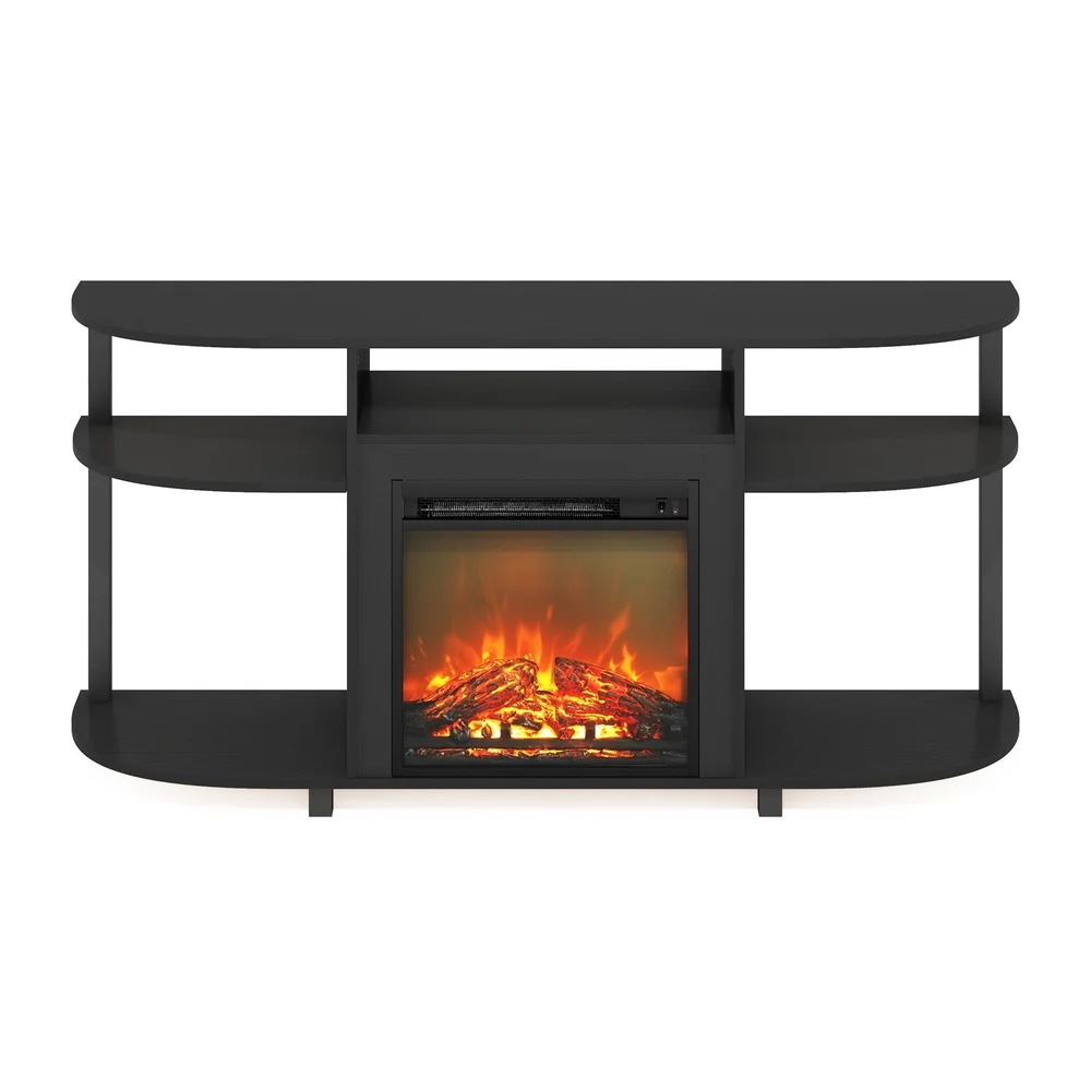 Jensen Open Storage Entertainment Center with Electric Fireplace TV Stand Up to 55 Inches Freestanding Design Durable Composite