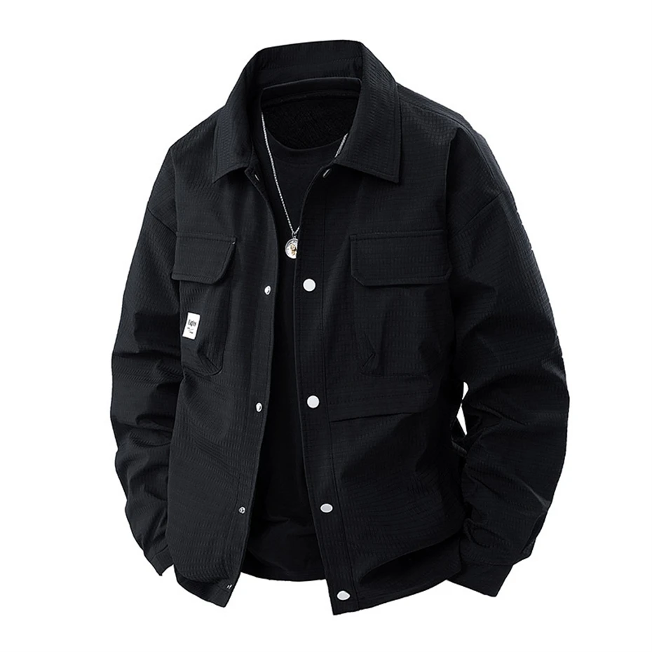 8XL Plus Size Cargo Jacket Men Spring Autumn Solid Color Jacket Fashion Casual Jacket Coat Male Outerwear Big Size 8XL