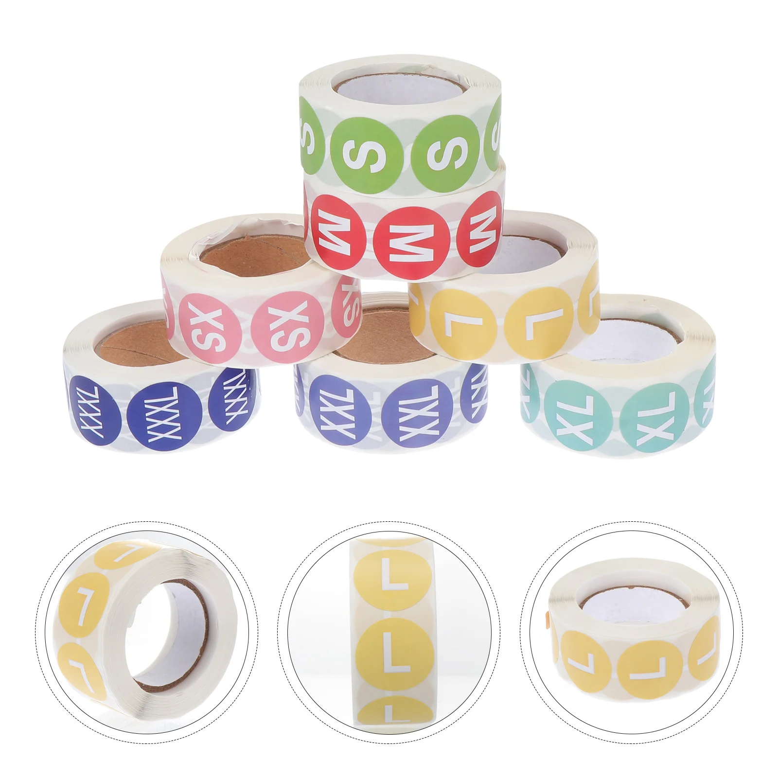 

7 Rolls Size Sticker Round Label Stickers Jeans Clothing Tag Sign Marking Apparel Child Clothes