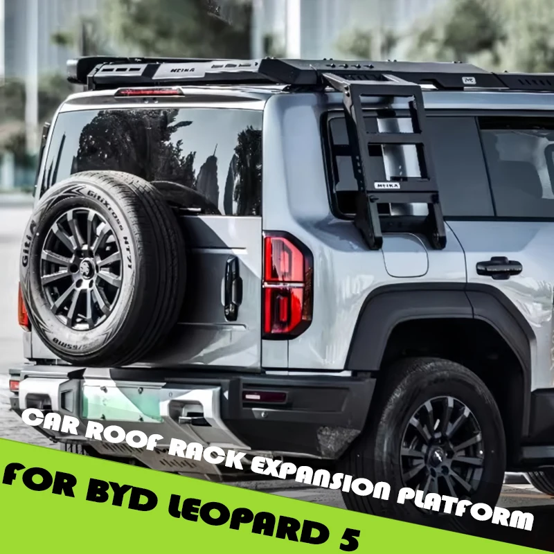 

Car Roof Rack Expansion Platform Fit for BYD Leopard 5 Modified Auto Aluminum Alloy Side Ladder Auto Off-road Upgrade Parts