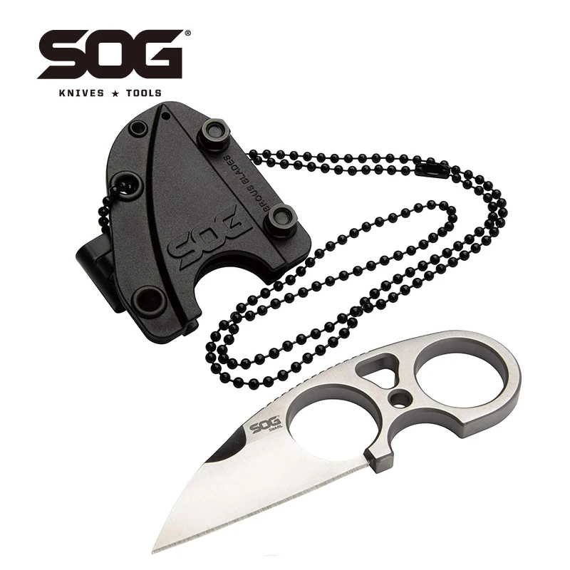 SOG SNARL Fixed Blade Knife EDC Mini Tactical Self Defense Survival Hand Tools Cutter Camping Pocket Knives With Case -JB01K-CP