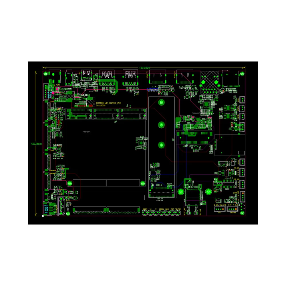 لوحة تطوير درجة الحرارة المنخفضة الصناعية من ARM Linux RK3588M أداة السيارة RK3588J SOM لوحة الناقل RK3588J Development