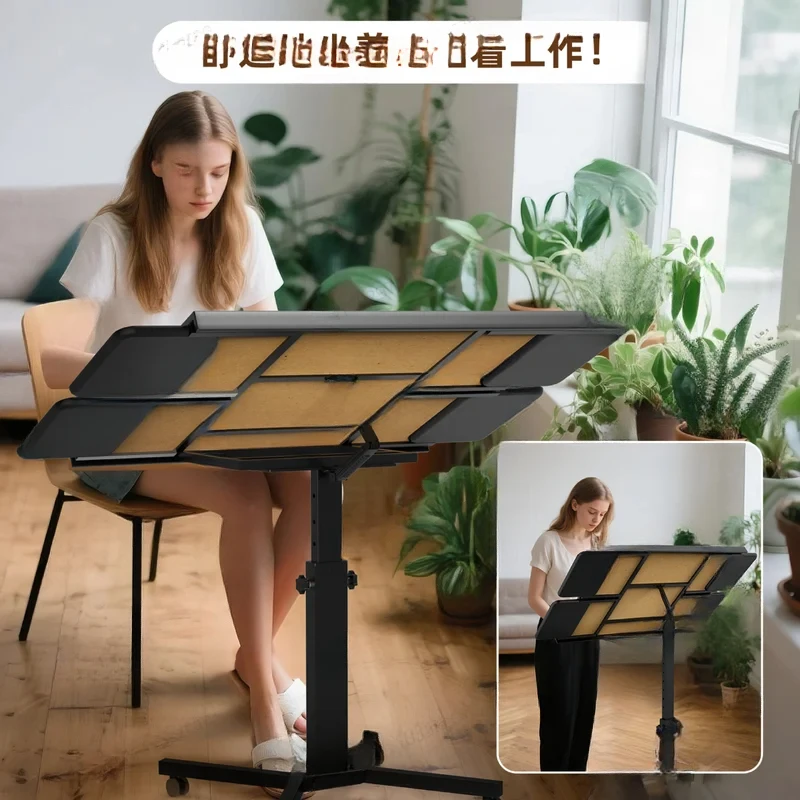 

Регулируемый подъемный стол-пазл с ящиками, премиальный металлический эргономичный дизайн с крышкой