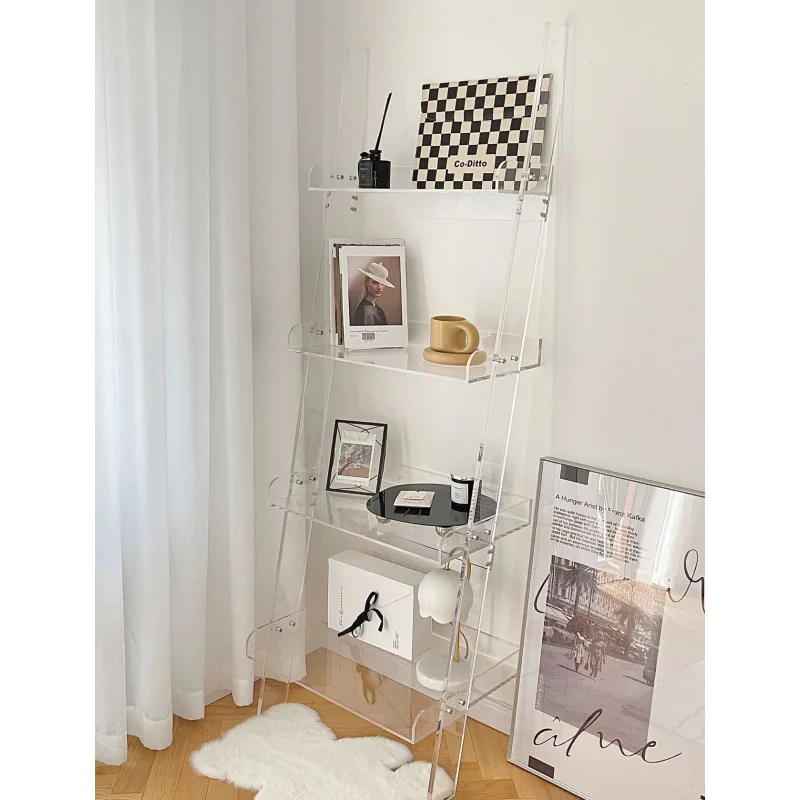 Light luxury American acrylic living room home minimalist style floor rack simple picture book storage display magazine rack