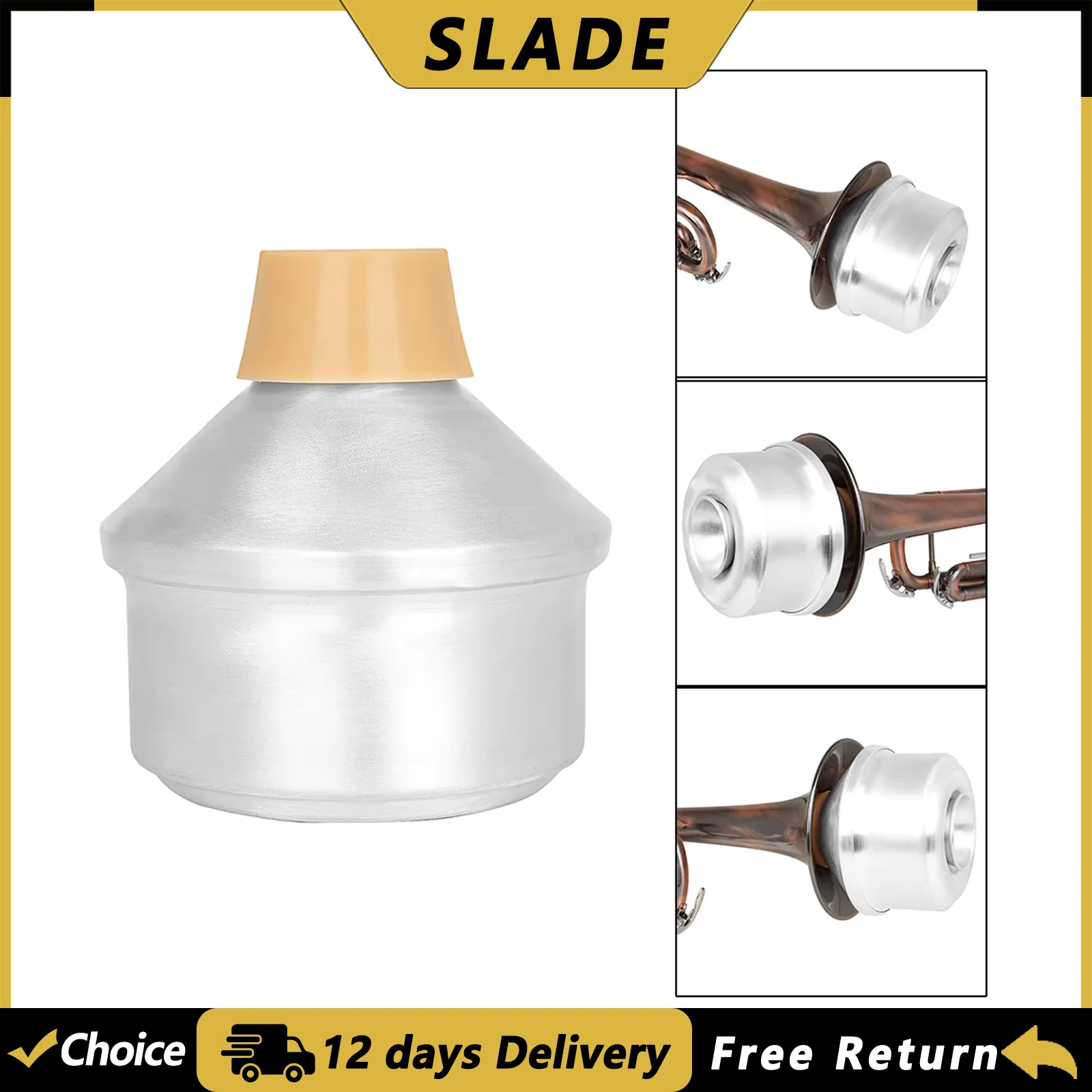 SLADE Trompeten-Schalldämpfer Aluminium Trompeten-Wah-Dämpfer Schalldämpfer Dämpfungsteil für Blechblasinstrumente & Zubehör