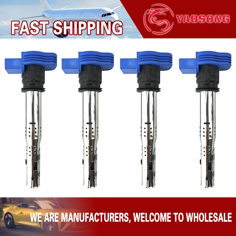 

performance blue Ignition Coil For Audi A3 A4 A5 TT Quattro Volkswagen VW Beetle CC Eos Golf GTI Jetta Passat 1.8L 2.0L 3.0L 3.2