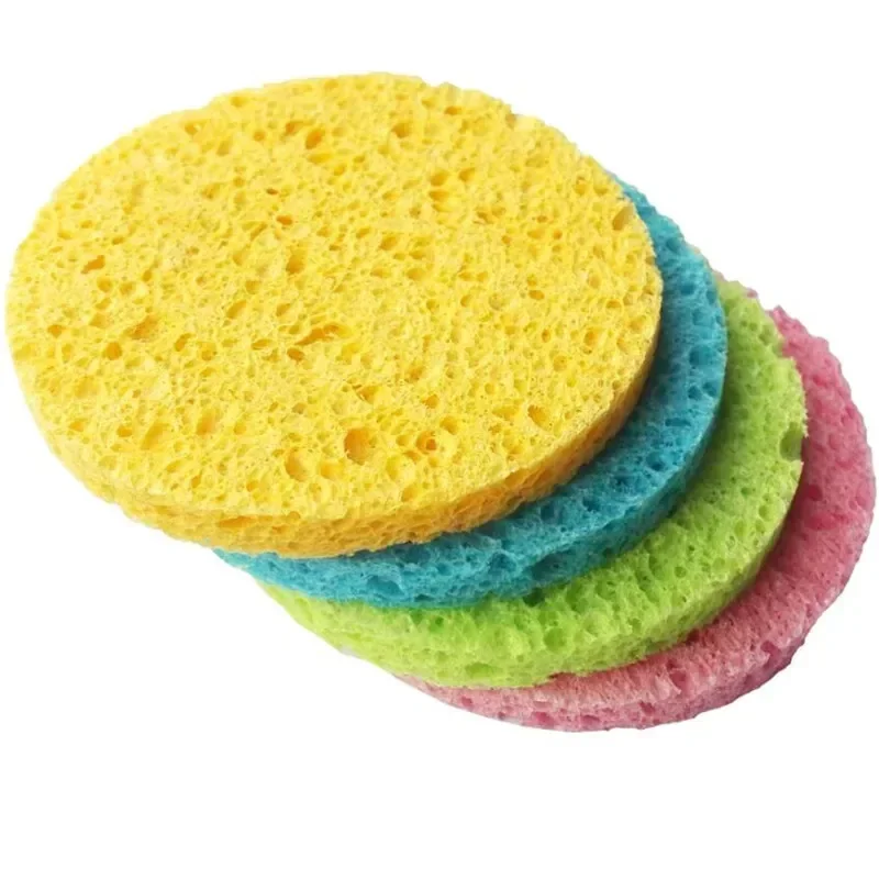 1pcs Natural Wood Pulp Sponge Cellulose Compress Cosmetic Puff Facial Washing Sponge Face Care Cleansing Makeup Remover Tools 4.