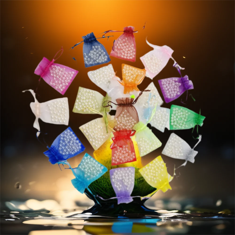 

500pcs Big Organza Bags with Drawstring for Jewelry Pouches Gift Packaging Wedding Storage Display Birthday Supply Party Favors