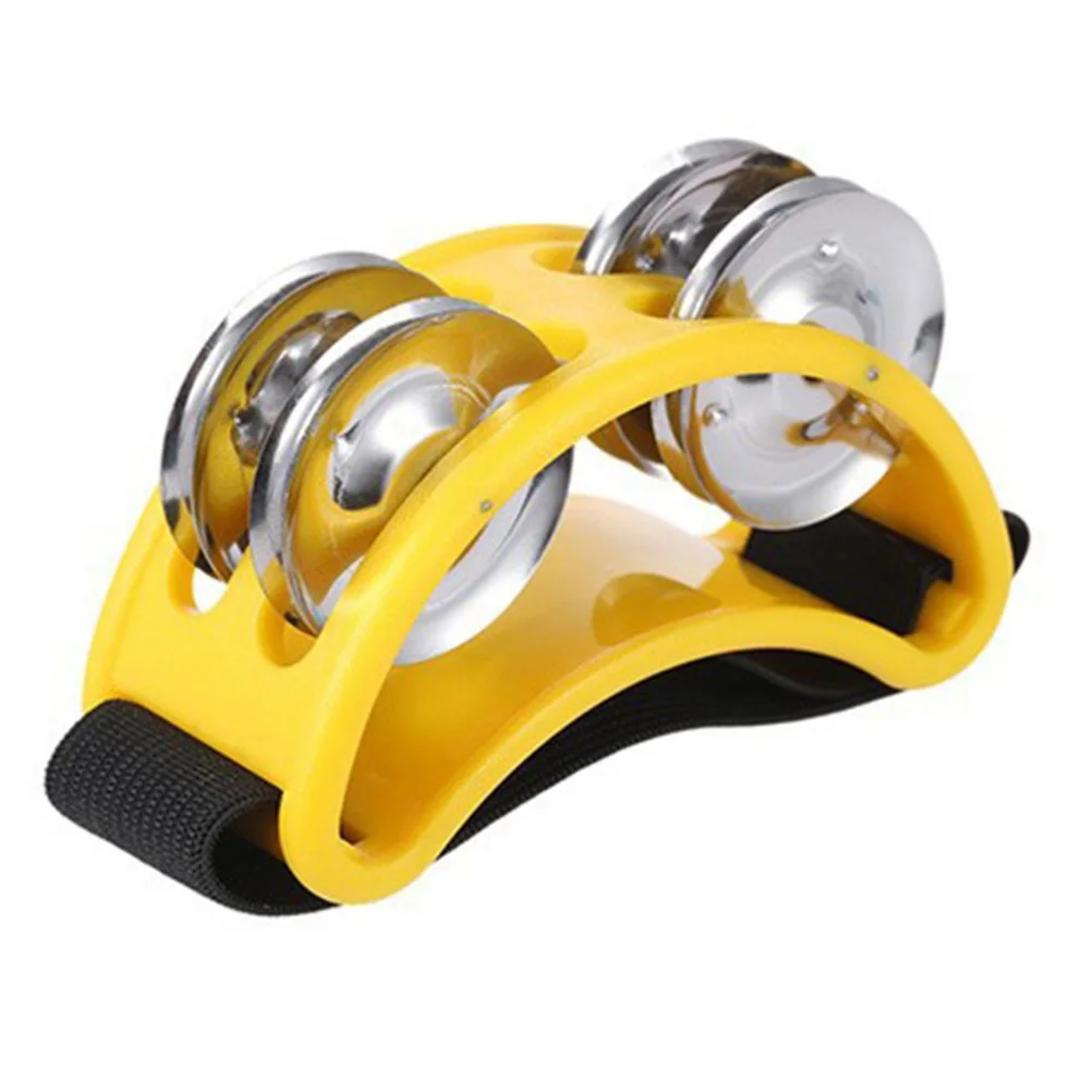 

Foot Tambourine Jingle Bells Nickel-Plated Metal Compact ABS Body Durable Elastic Strap Acoustic Jam Sessions Percussion