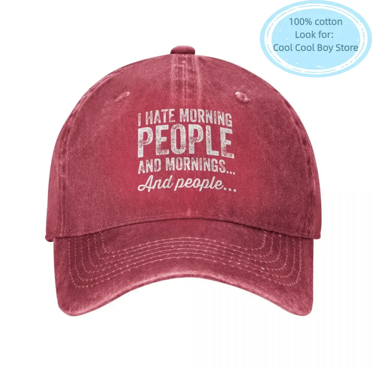 Vintage Washed Cotton I Hate Morning People And Mornings And People Baseball Cap For Boy Girl Hat Snapback Aying Quote Casquette