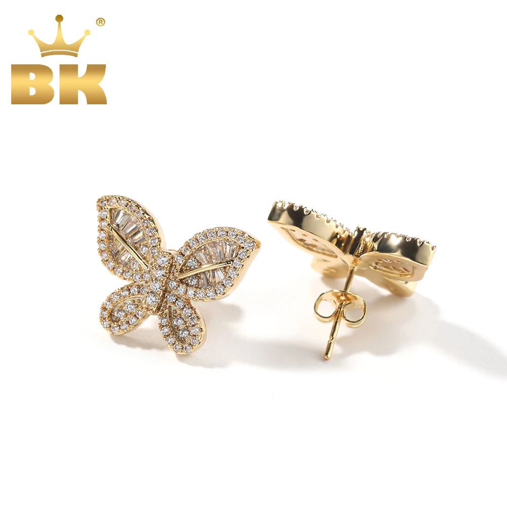 

Женские серьги-гвоздики с фианитом, в виде бабочки