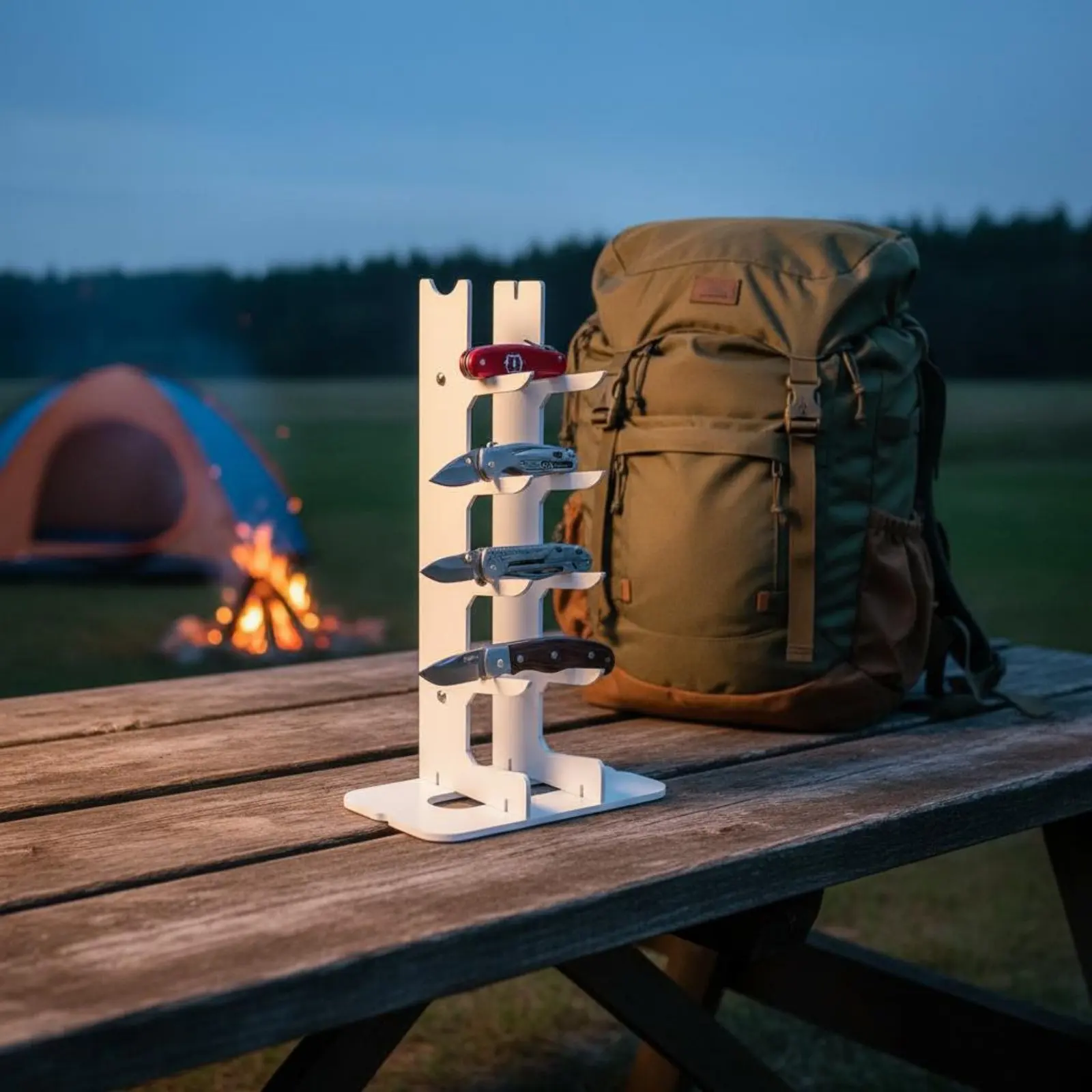 

Folding Blade Display Rack Keeps Knives Organized Folding Blade Storage Stand Sleek Modern Design Angled Slots for Desktop