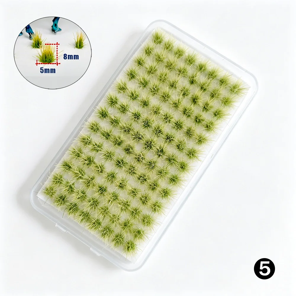 104 Teile/schachtel Miniatur 5mm/8mm Statische Gras Cluster Modell Kit Diy Garten Rasen Landschaft Layout Materialien Diorama Zubehör – Detail 6