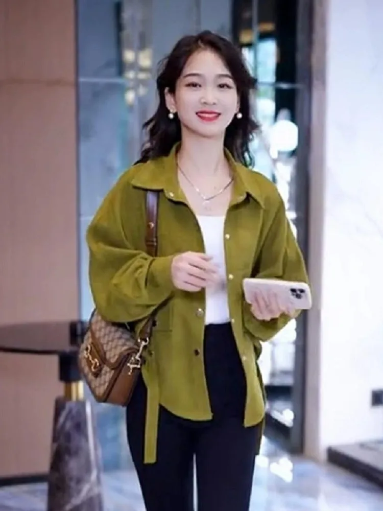 Manteau ort ample coréen pour femmes, nouvelle collection printemps-automne, Faion, taille haute, col de costume, Jaet, taille Cact, rehaussement visuel