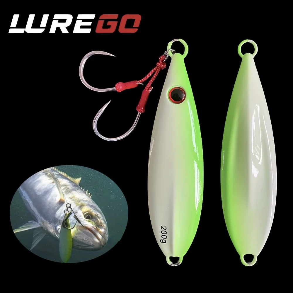 1 pièce, 150g/200g, leurre de pêche à la traîne, leurre de jigging en eau salée avec BKK 5/0 #   Hameçons d'assistance, leurre vertical pour la pêche en mer