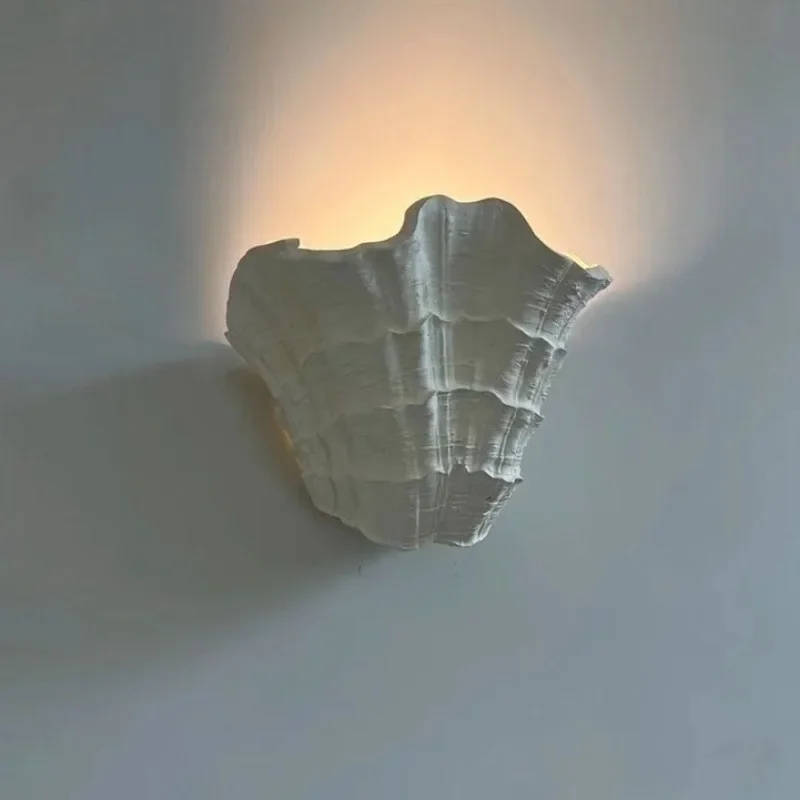 French shell wall lamp, aisle background wall surface plaster lamp