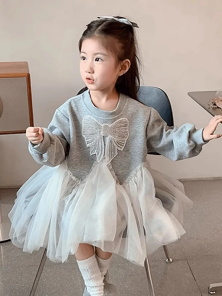 spring-autumn-new-children-girls-dress-bow-sequin-embellished-mesh-patchwork-kids-girls-casual-dresses-baby-girls-princess-dress
