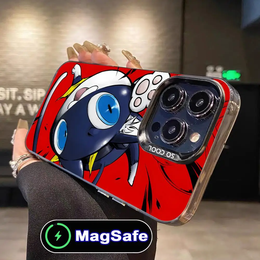 مورغانا منى حافظة هاتف محمول آيفون 16 15 14 13 12 11 برو ماكس بلس MagSafe طباعة ملونة شفافة غطاء فاخر جميل