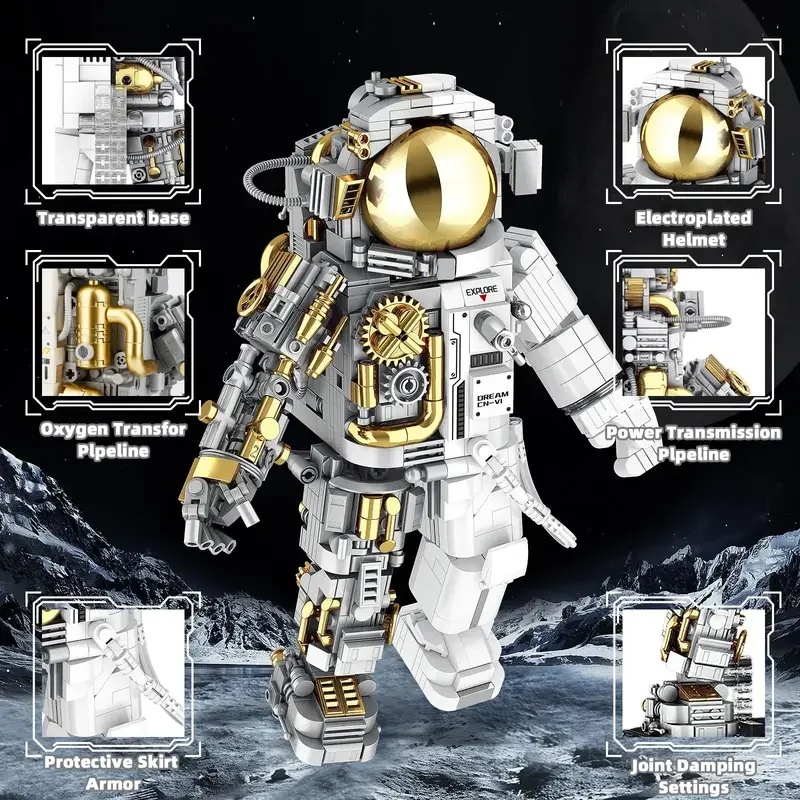 1088PCS Mechanical Aerospace Astronaut Building Blocks Space Detect Assemble Bricks Toys Desk Decoration Gift For Children31152