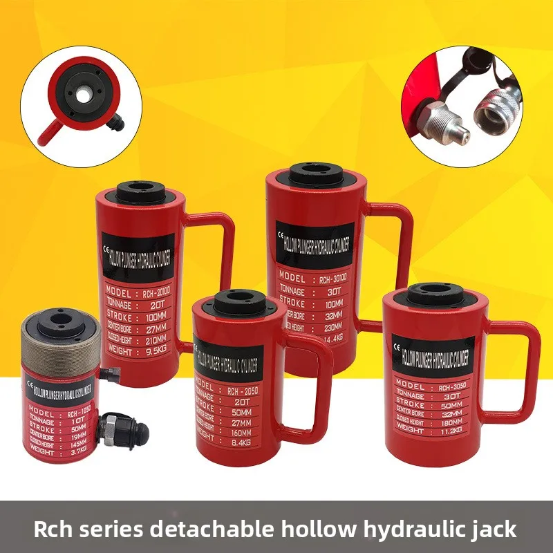 Hollow Hydraulic Jack Hydraulic Cylinder Electric Split Type RCH-20T30T60T100 Tons Hollow Jack