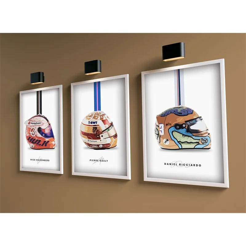 Canvas Painting F1 Racer Helmet Season Collection Hot Aesthetics Formula one Art Home Wall Driver Racing Room Decor Picture #3