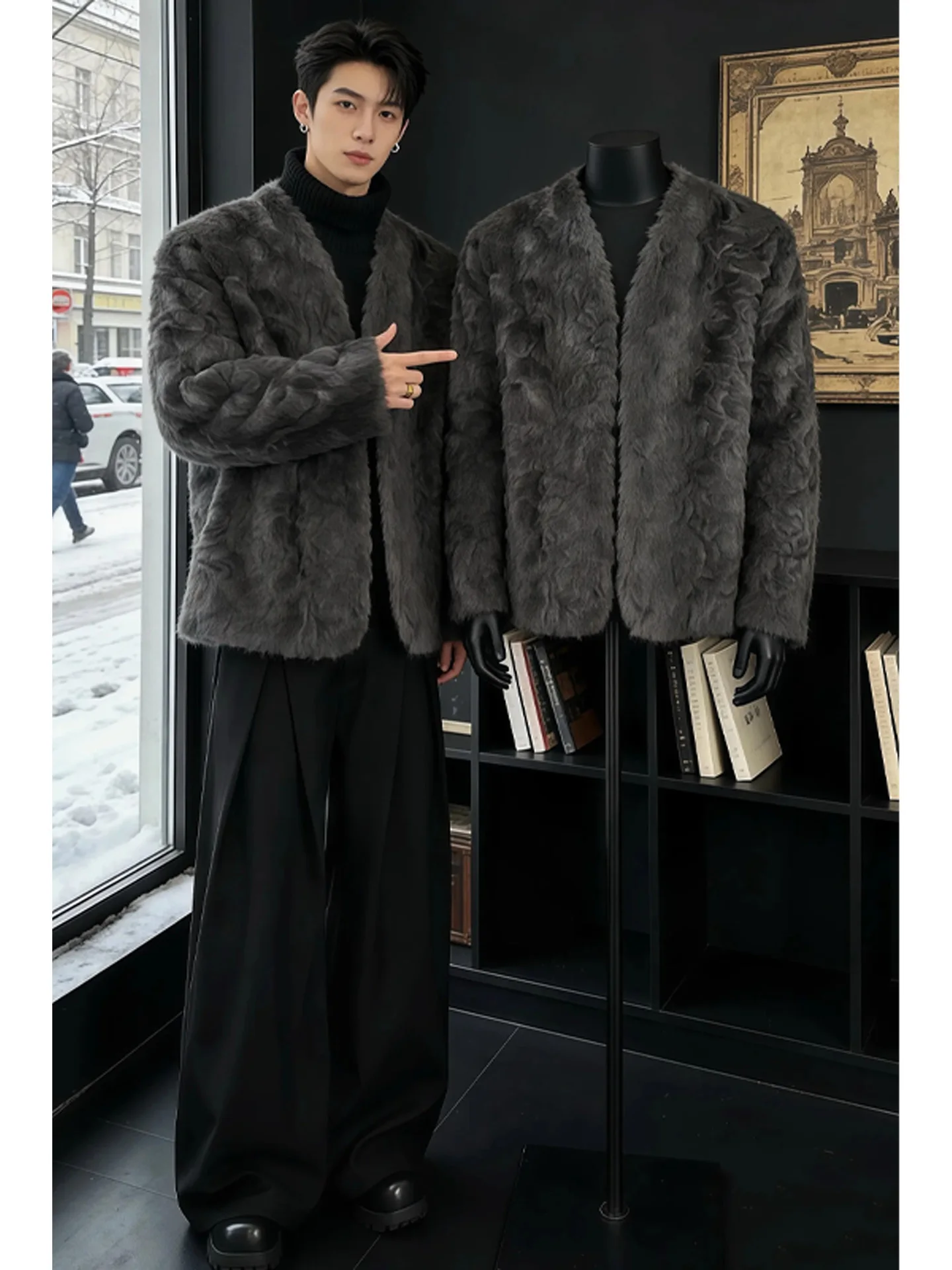 

Мужское теплое хлопковое пальто American Sle из искусственного меха, зимнее пальто со стойкой, повседневное пальто для отдыха