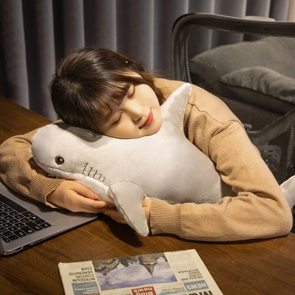 Accompany Toy Animal Cartoon Shark Plush Toy Funny Giant Shark Pillow Cushion Kawaii 30cm Animal Reading Pillow Children