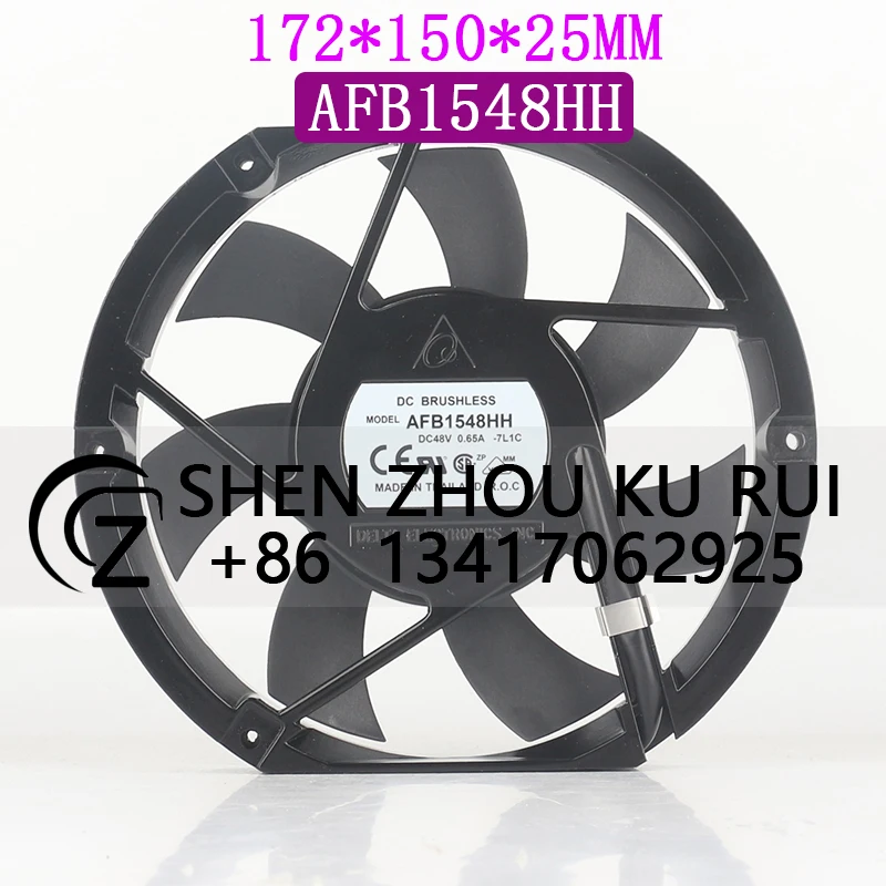 

New Delta AFB1548HH 5V 12V 24V DC 48V 0.65A AC EC 17225 172X150X25MM 17CM Frequency converter Ball bearing Low noise cooling fan