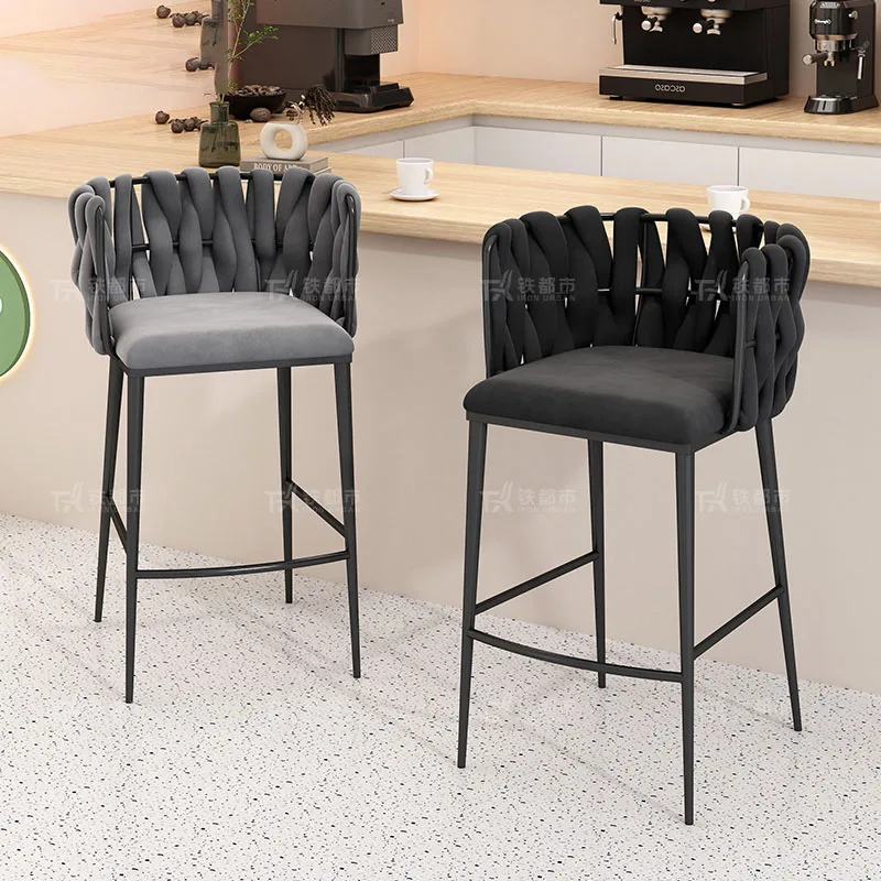 Modern Counter Bar Stools Nordic Office Replica Designer Reception High Metal Chair Minimalist Tabouret De Bar Furniture